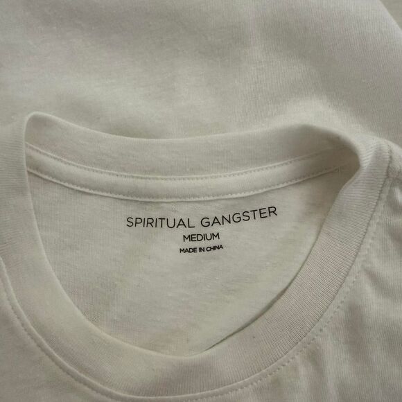 Spiritual Gangster Women's Eternal Optimist Crop Tank Top in White Sz M Preppy - Picture 5 of 7